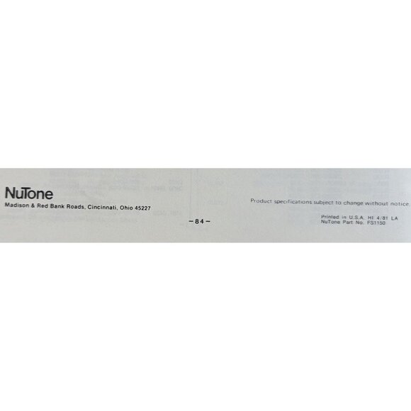 NUTONE SERVICE MANUAL FOR MODELS I-600, I-614, I-650, M-640 SELECTIVE INTERCOM - Picture 4 of 4